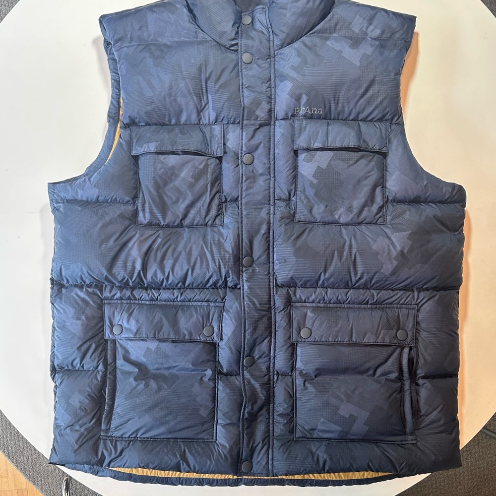 Prana Down Puffer Vest Blue digi camo